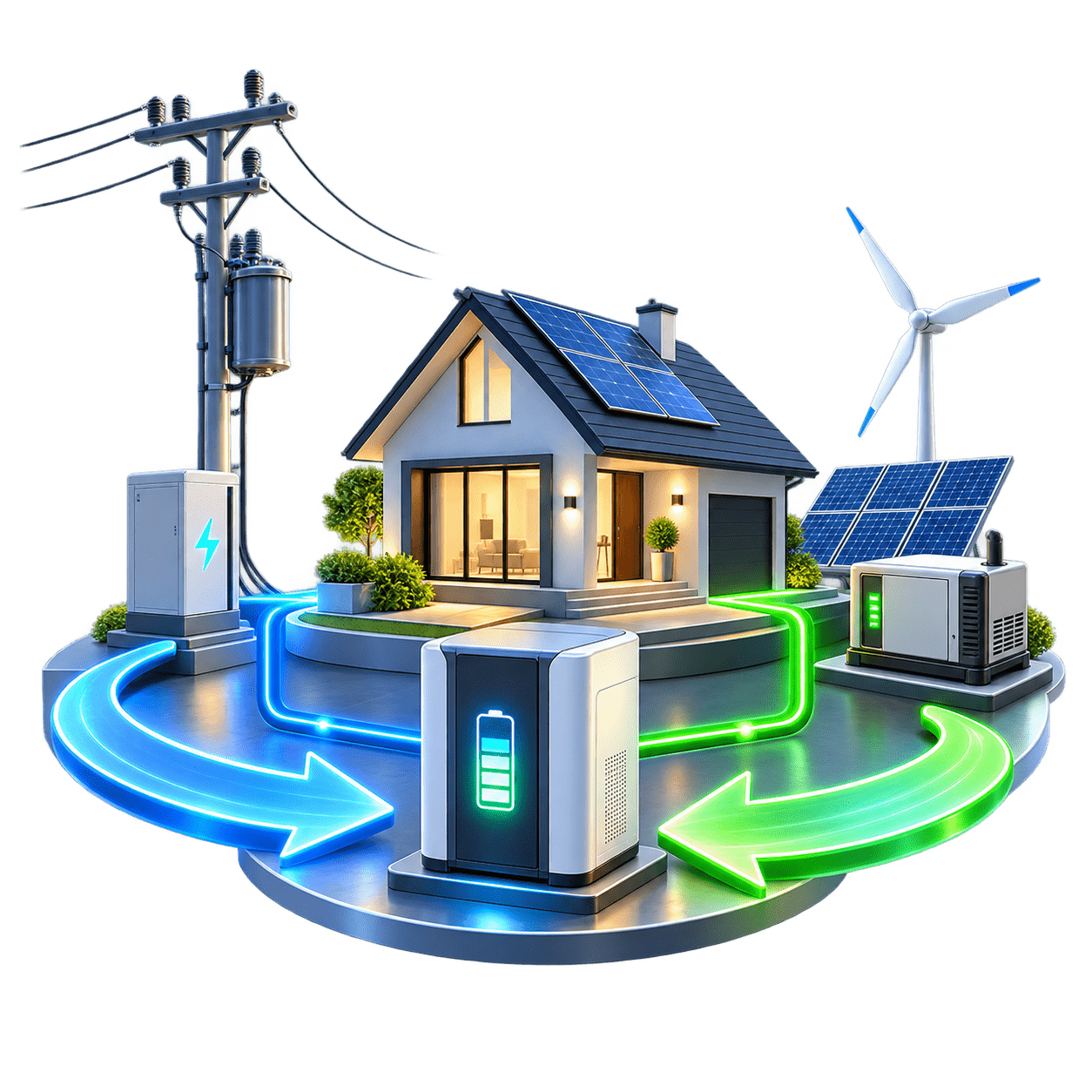 Grid-tied and off-grid ready icon